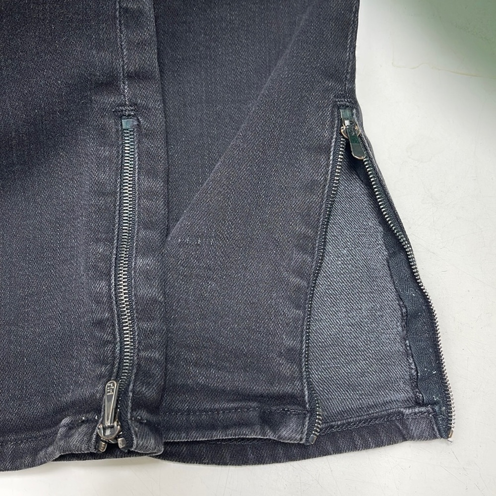 S) AG Adriano Goldschmied Super Stretch Split side Slim Ankle Skinny Jeans Black - Picture 8 of 12